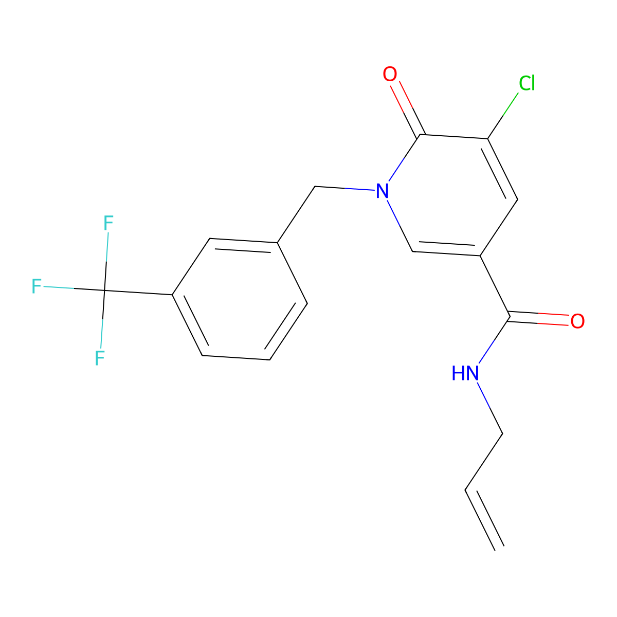 N-allyl-5-chloro-6-oxo-1-[3-(trifluoromethyl)benzyl]-1,6-dihydro-3-pyridinecarboxamide molecular structure, CAS 339024-27-0