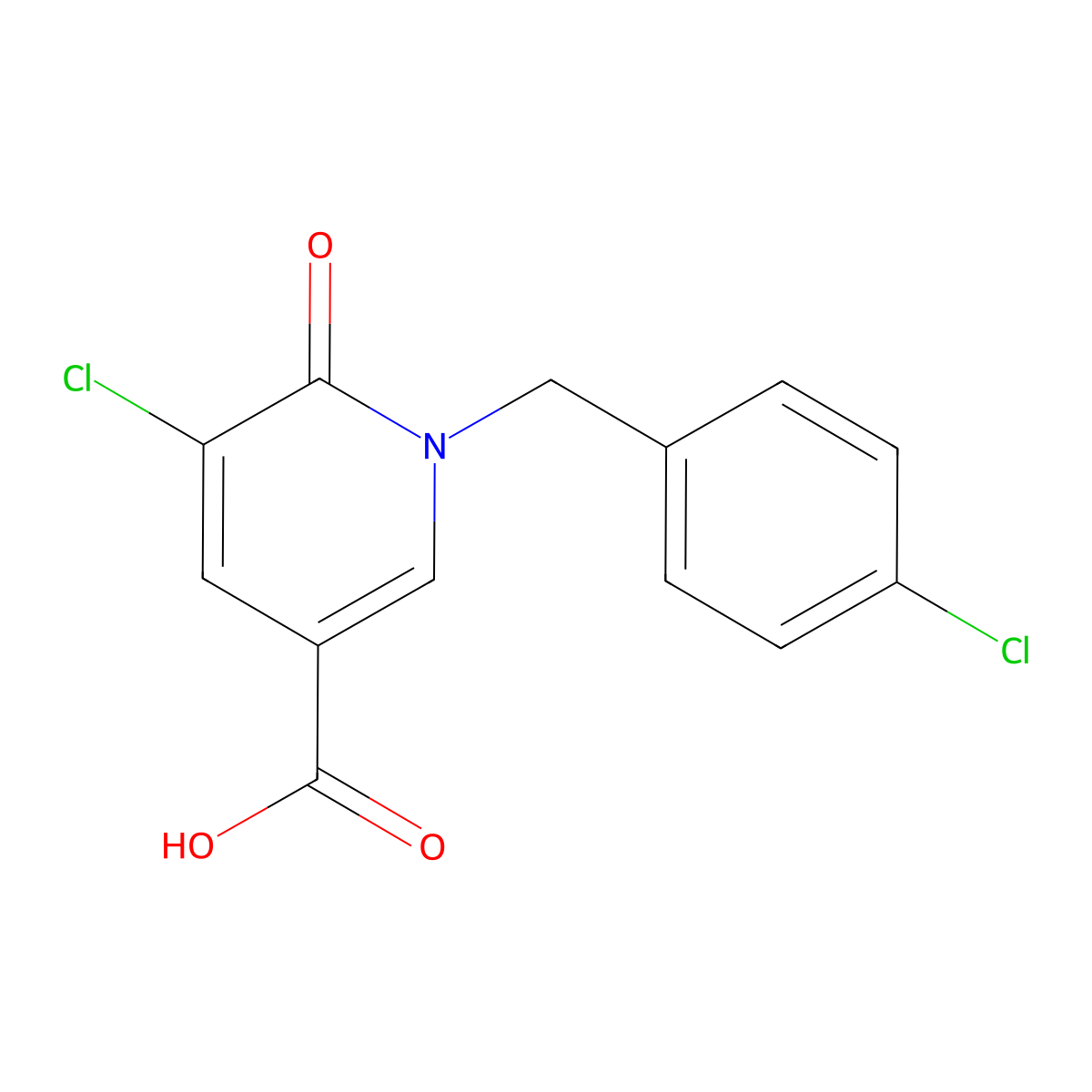 5-Chloro-1-(4-Chlorobenzyl)-6-Oxo-1,6-Dihydro-3-Pyridinecarboxylic Acid molecular structure, CAS 339024-38-3