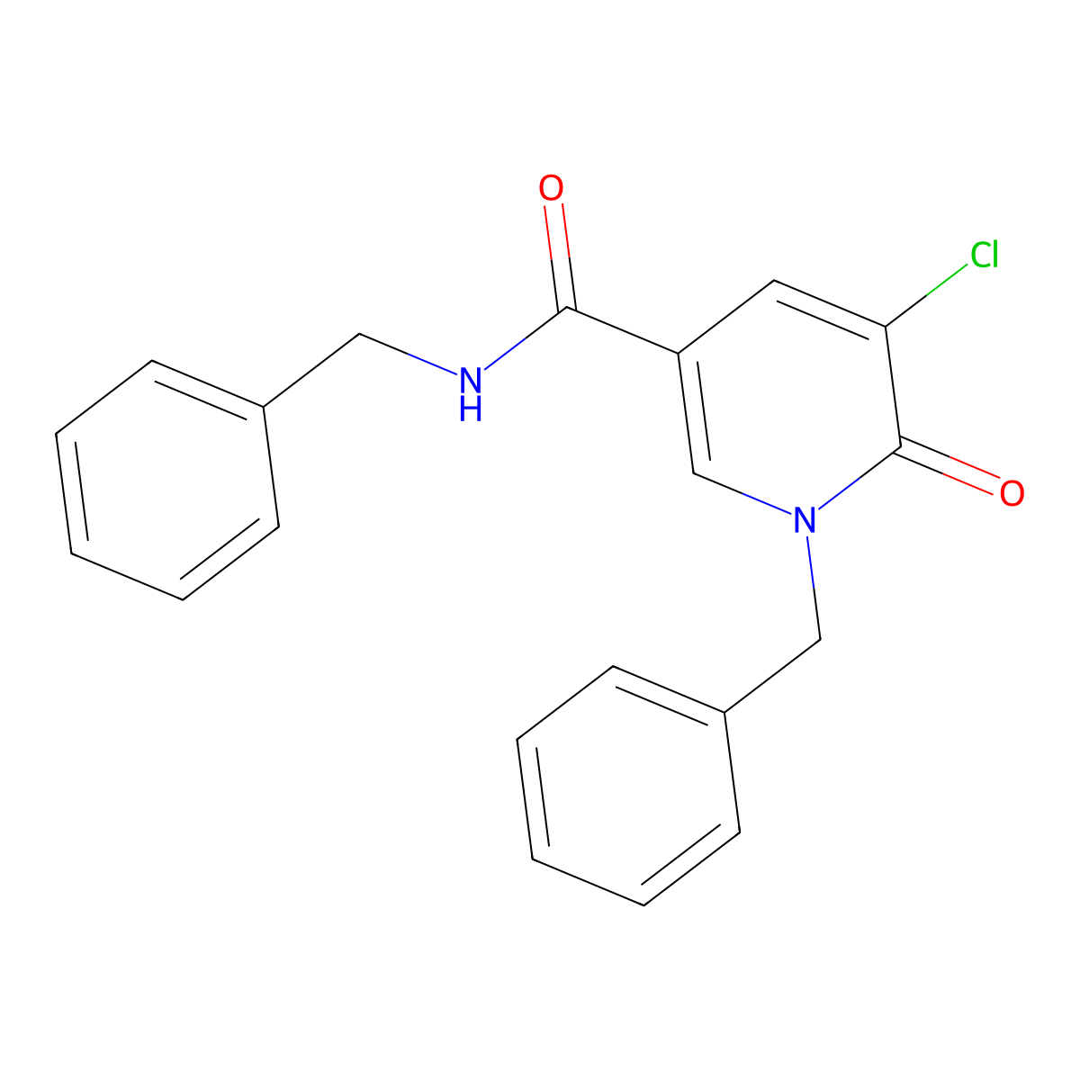 N,1-dibenzyl-5-chloro-6-oxopyridine-3-carboxamide molecular structure, CAS 339024-40-7