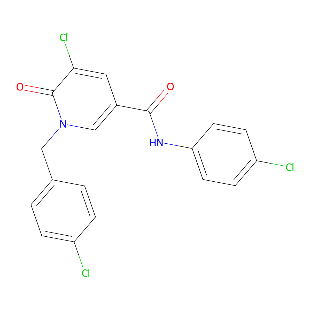 5-chloro-1-(4-chlorobenzyl)-N-(4-chlorophenyl)-6-oxo-1,6-dihydro-3-pyridinecarboxamide molecular structure, CAS 339024-53-2