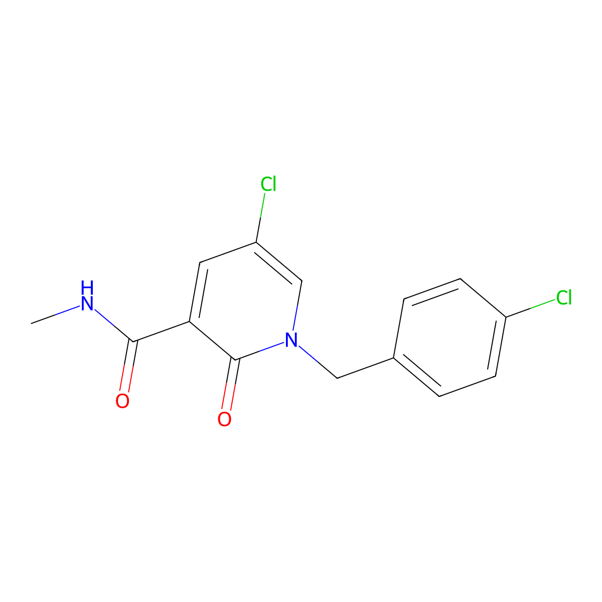 5-chloro-1-(4-chlorobenzyl)-N-methyl-2-oxo-1,2-dihydro-3-pyridinecarboxamide molecular structure, CAS 339024-64-5