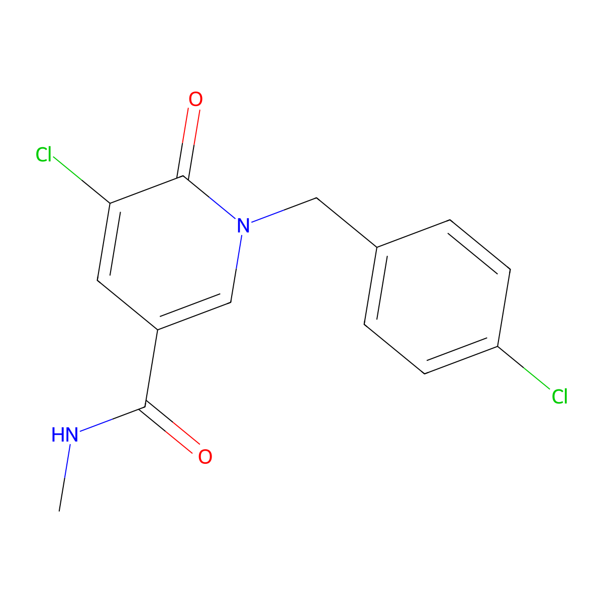 5-chloro-1-(4-chlorobenzyl)-N-methyl-6-oxo-1,6-dihydro-3-pyridinecarboxamide molecular structure, CAS 339024-68-9