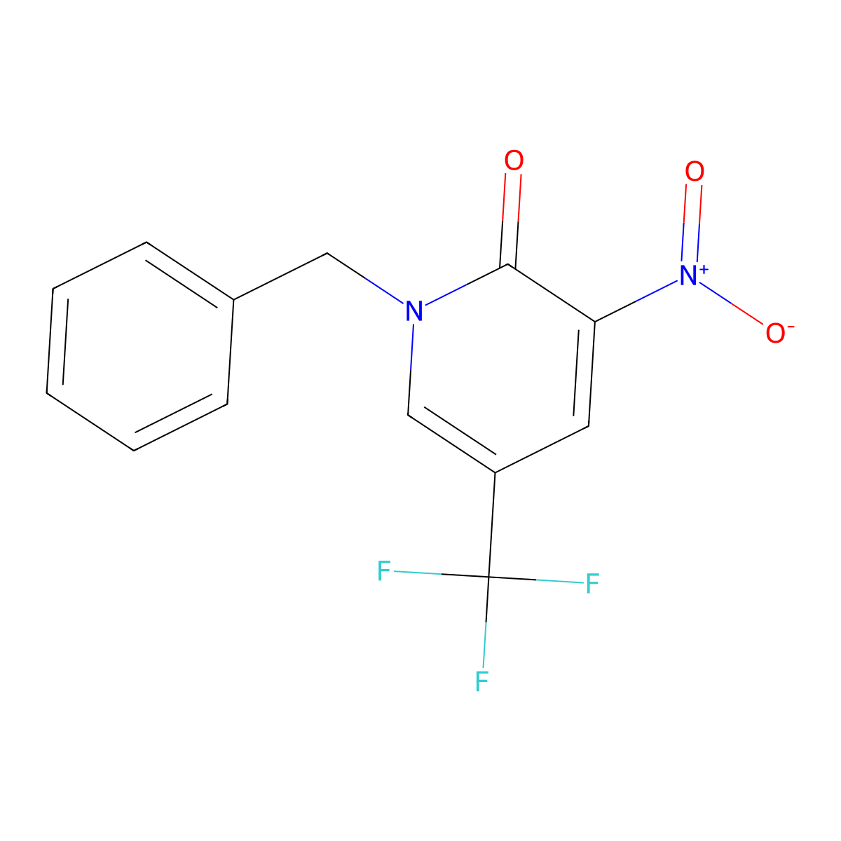 1-benzyl-3-nitro-5-(trifluoromethyl)-2(1H)-pyridinone molecular structure, CAS 339024-86-1