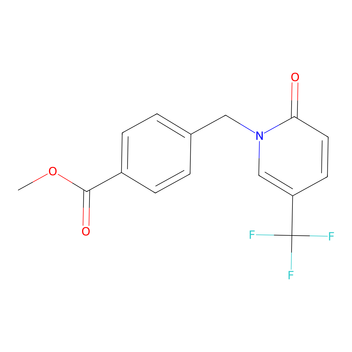 methyl 4-{[2-oxo-5-(trifluoromethyl)-1(2H)-pyridinyl]methyl}benzenecarboxylate molecular structure, CAS 339024-94-1