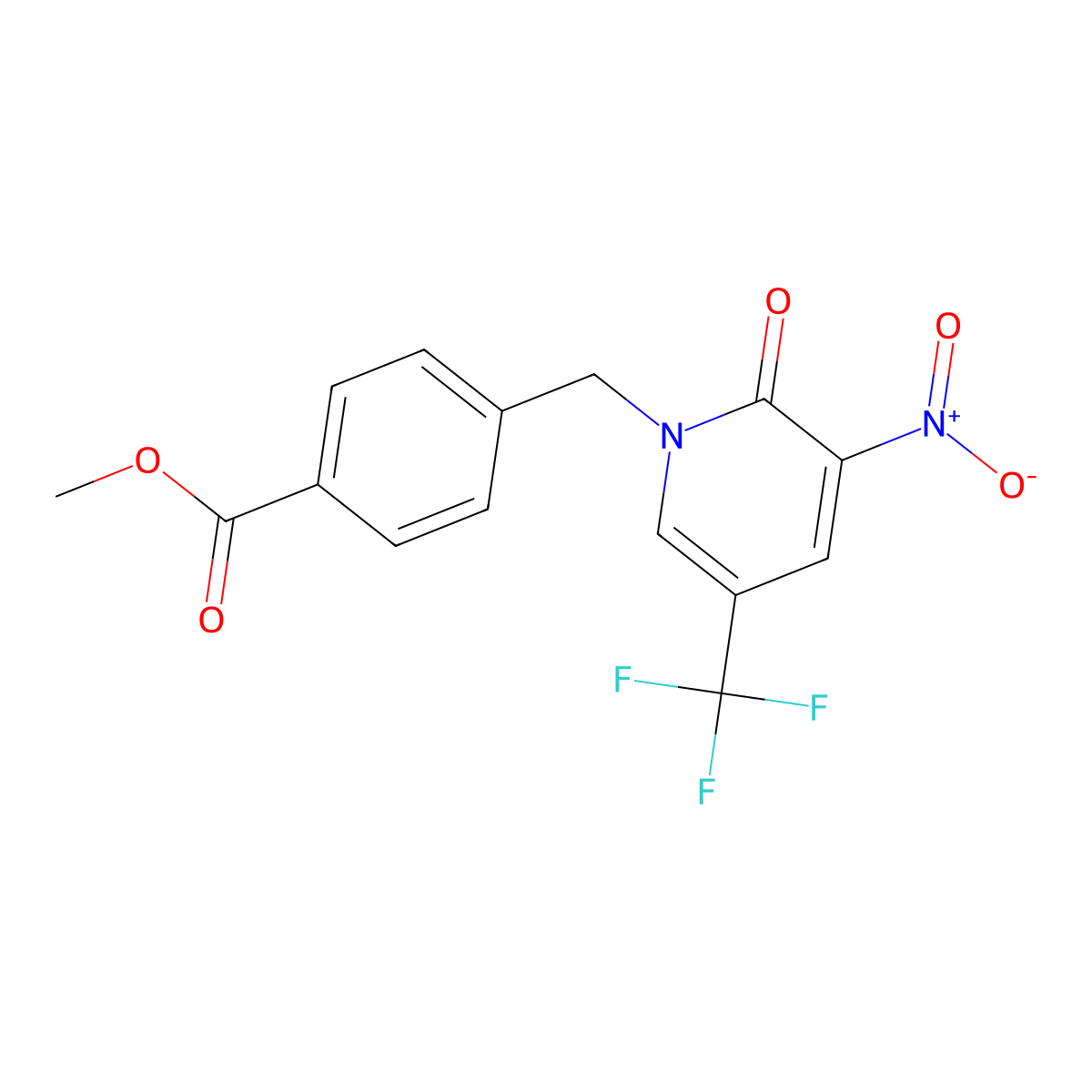 methyl 4-{[3-nitro-2-oxo-5-(trifluoromethyl)-1(2H)-pyridinyl]methyl}benzenecarboxylate molecular structure, CAS 339024-96-3