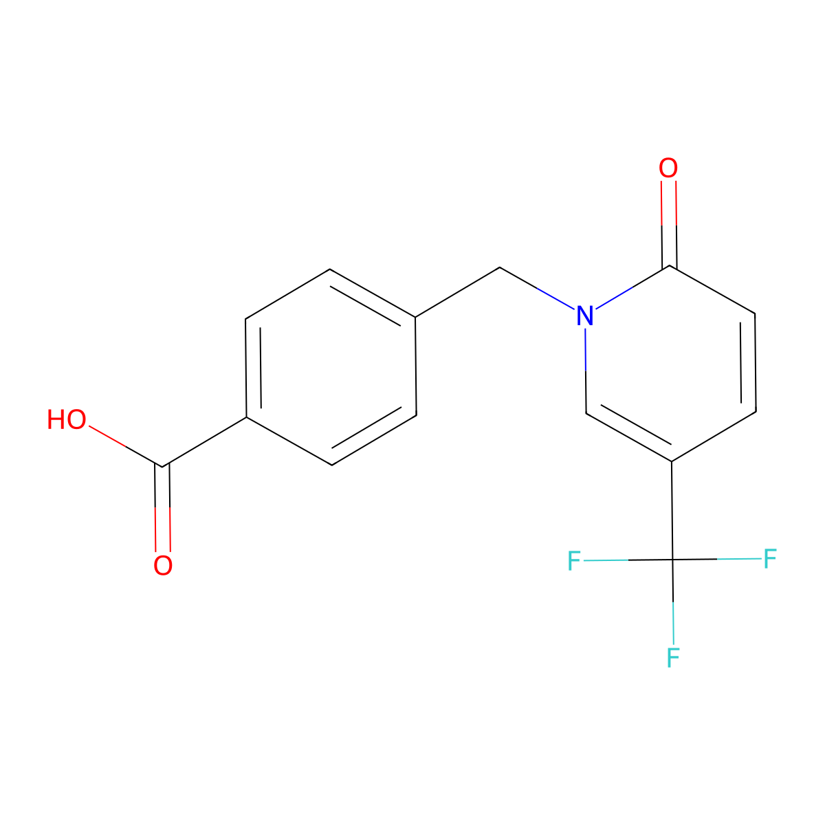 4-{[2-oxo-5-(trifluoromethyl)-1(2H)-pyridinyl]methyl}benzenecarboxylic acid molecular structure, CAS 339024-98-5