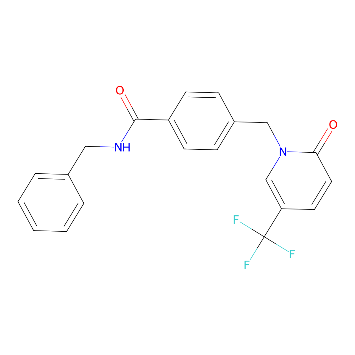 N-benzyl-4-{[2-oxo-5-(trifluoromethyl)-1(2H)-pyridinyl]methyl}benzenecarboxamide molecular structure, CAS 339025-04-6