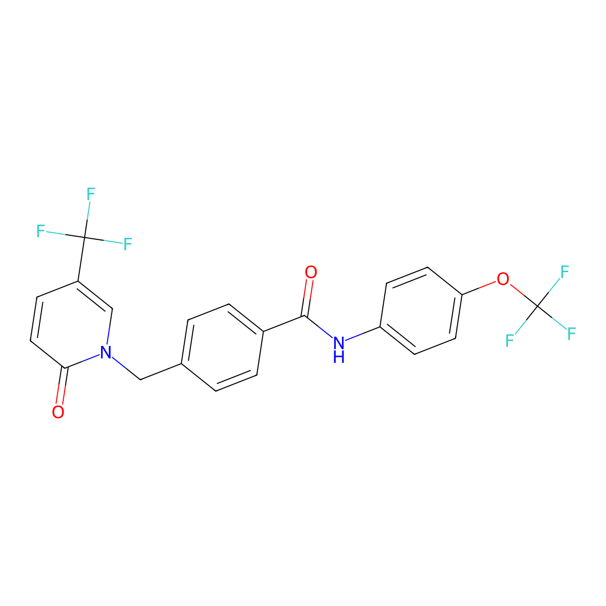 4-[[2-oxo-5-(trifluoromethyl)pyridin-1-yl]methyl]-N-[4-(trifluoromethoxy)phenyl]benzamide molecular structure, CAS 339025-09-1