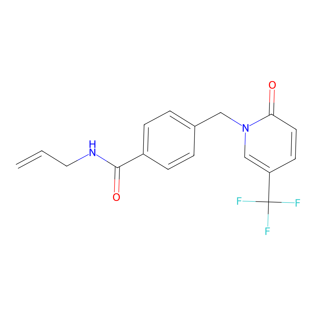 N-allyl-4-{[2-oxo-5-(trifluoromethyl)-1(2H)-pyridinyl]methyl}benzenecarboxamide molecular structure, CAS 339025-11-5