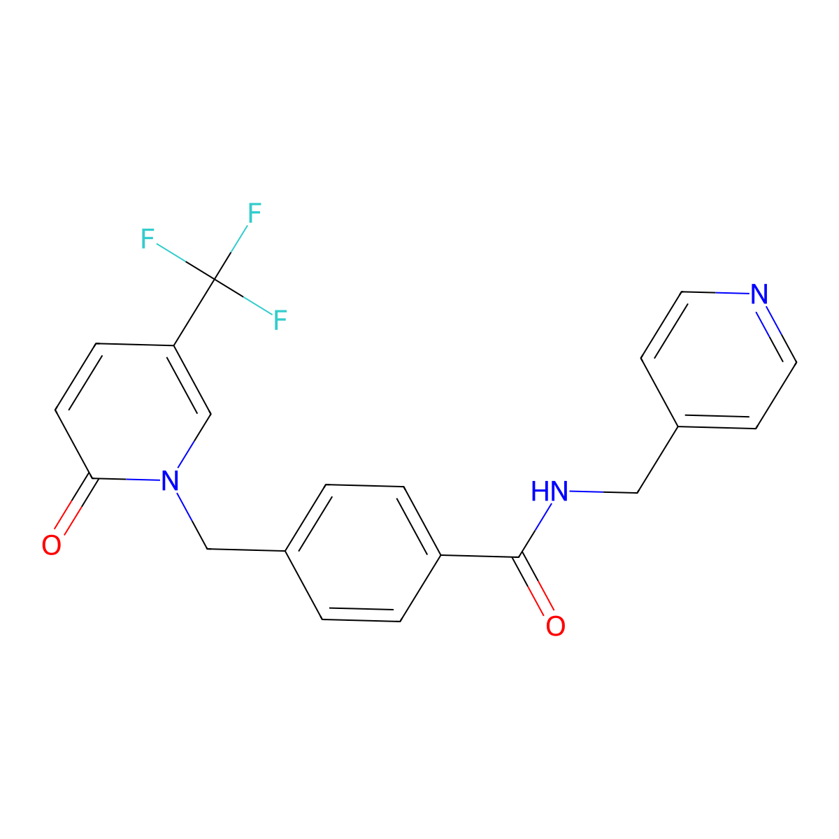 4-{[2-oxo-5-(trifluoromethyl)-1(2H)-pyridinyl]methyl}-N-(4-pyridinylmethyl)benzenecarboxamide molecular structure, CAS 339025-13-7
