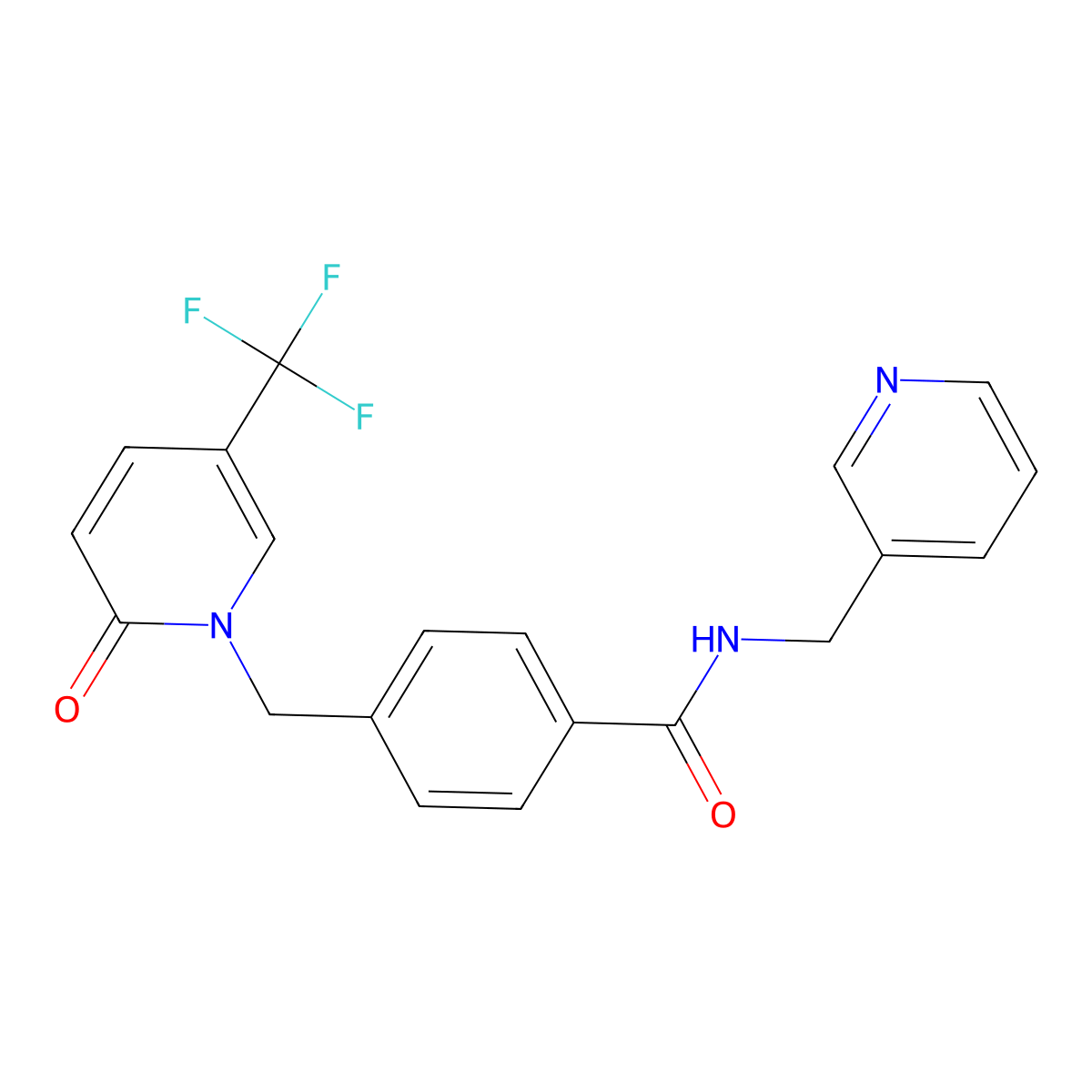 4-{[2-oxo-5-(trifluoromethyl)-1(2H)-pyridinyl]methyl}-N-(3-pyridinylmethyl)benzenecarboxamide molecular structure, CAS 339025-27-3