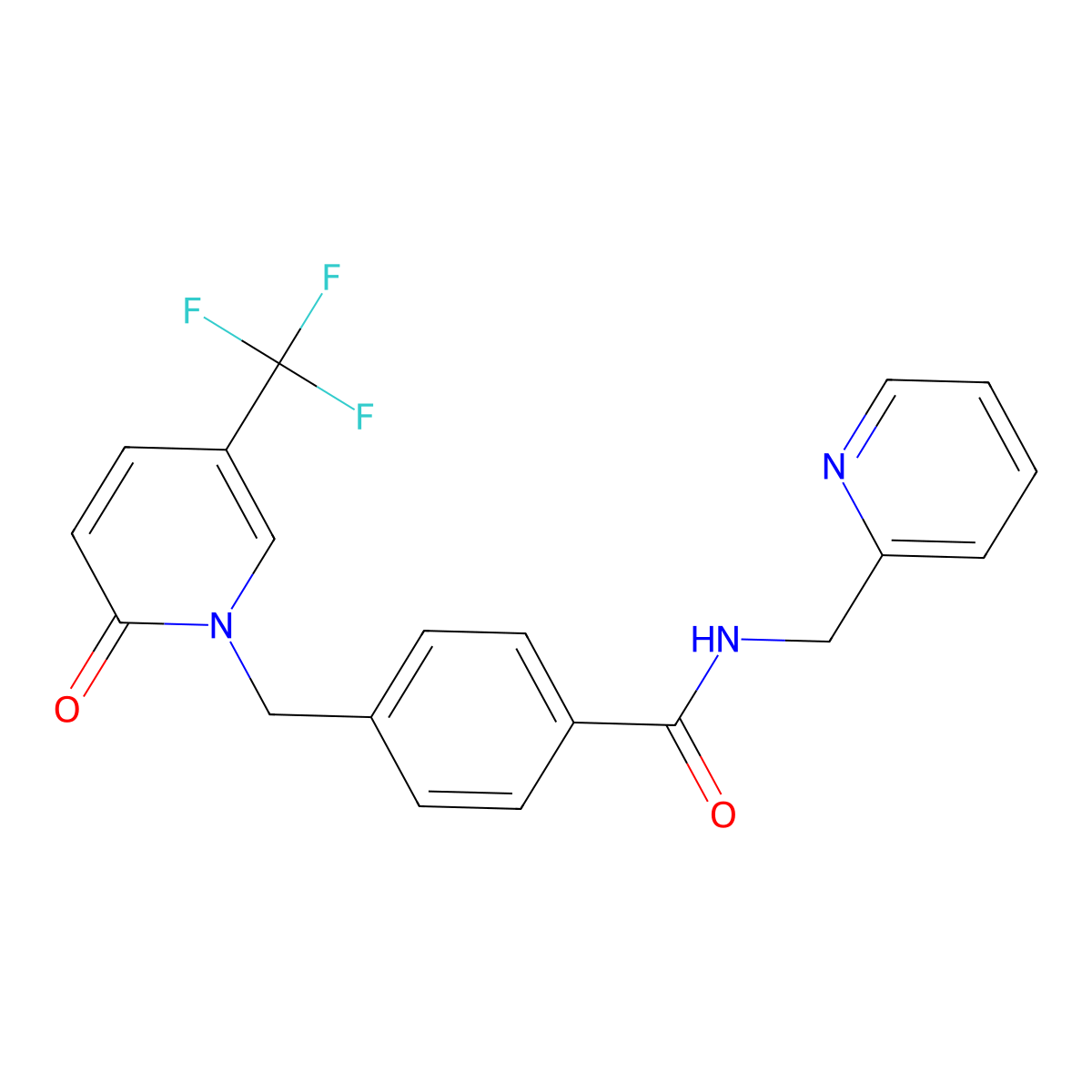 4-{[2-oxo-5-(trifluoromethyl)-1(2H)-pyridinyl]methyl}-N-(2-pyridinylmethyl)benzenecarboxamide molecular structure, CAS 339025-29-5