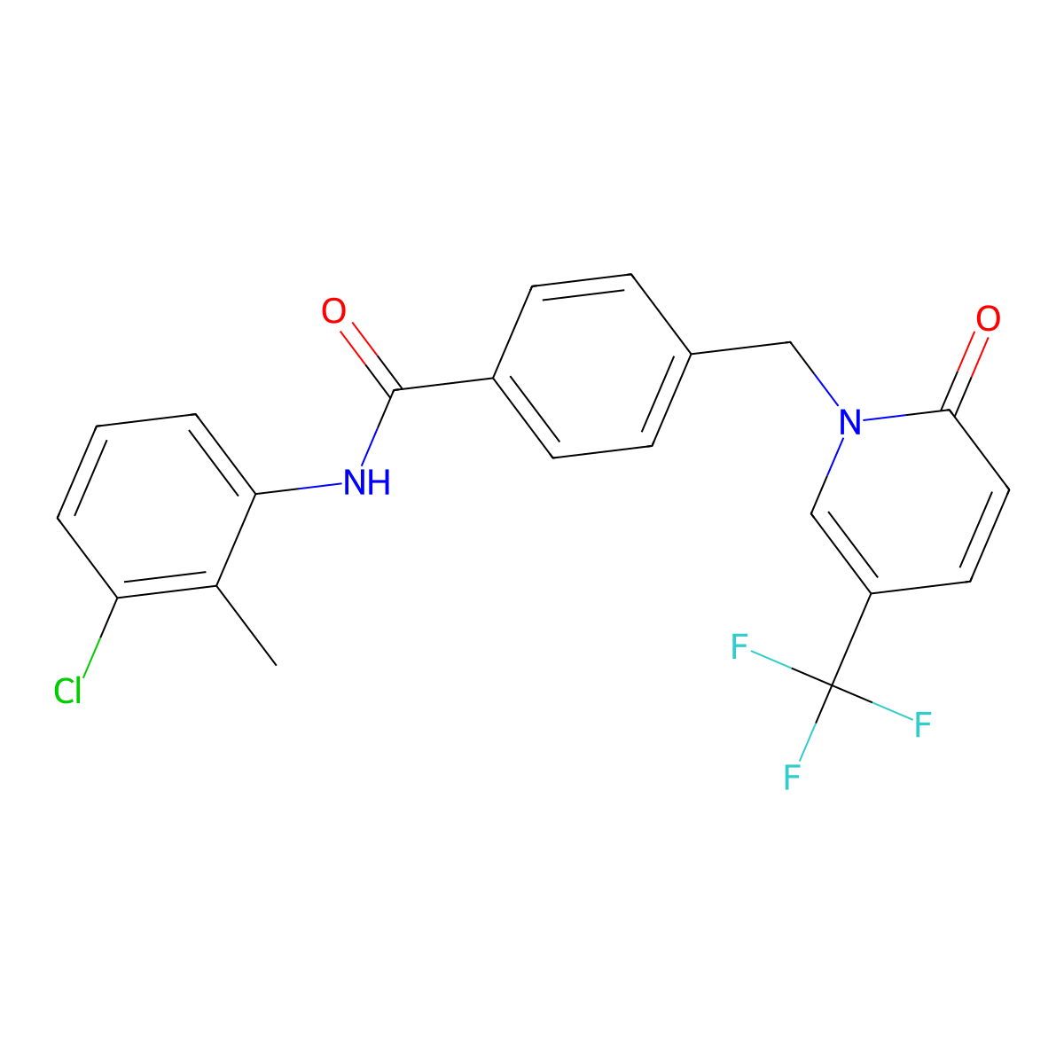 N-(3-chloro-2-methylphenyl)-4-{[2-oxo-5-(trifluoromethyl)-1(2H)-pyridinyl]methyl}benzenecarboxamide molecular structure, CAS 339025-34-2