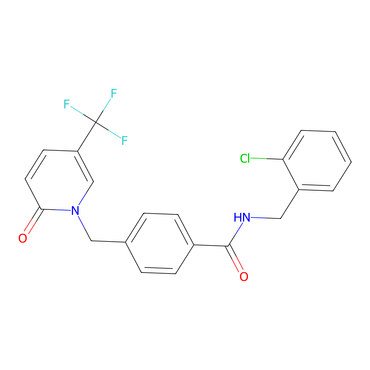 N-(2-chlorobenzyl)-4-{[2-oxo-5-(trifluoromethyl)-1(2H)-pyridinyl]methyl}benzenecarboxamide molecular structure, CAS 339025-44-4