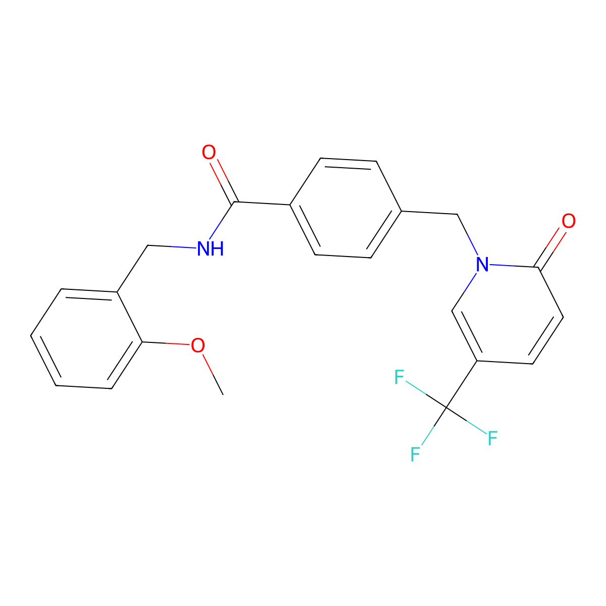 N-(2-methoxybenzyl)-4-{[2-oxo-5-(trifluoromethyl)-1(2H)-pyridinyl]methyl}benzenecarboxamide molecular structure, CAS 339025-46-6