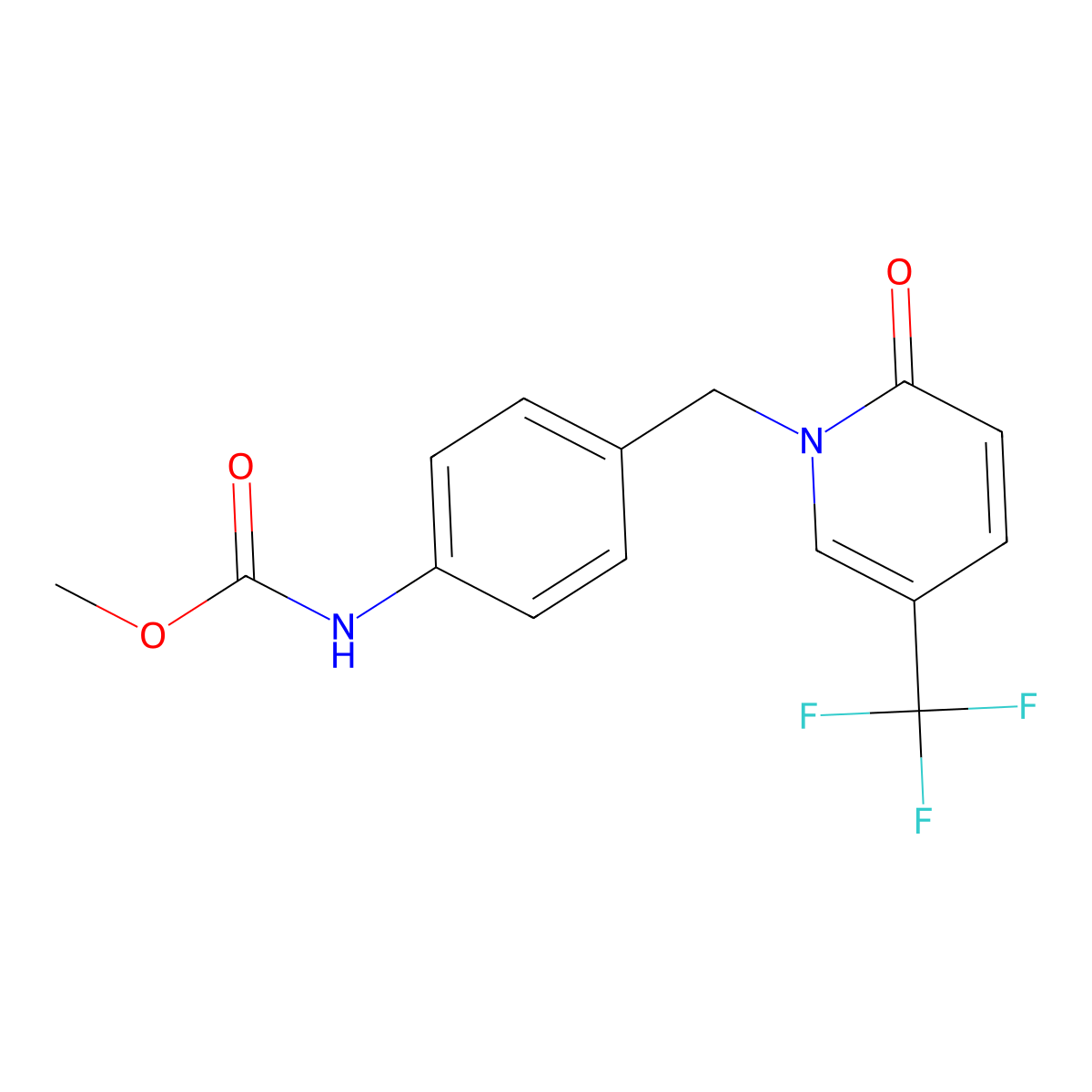 methyl N-(4-{[2-oxo-5-(trifluoromethyl)-1(2H)-pyridinyl]methyl}phenyl)carbamate molecular structure, CAS 339025-49-9