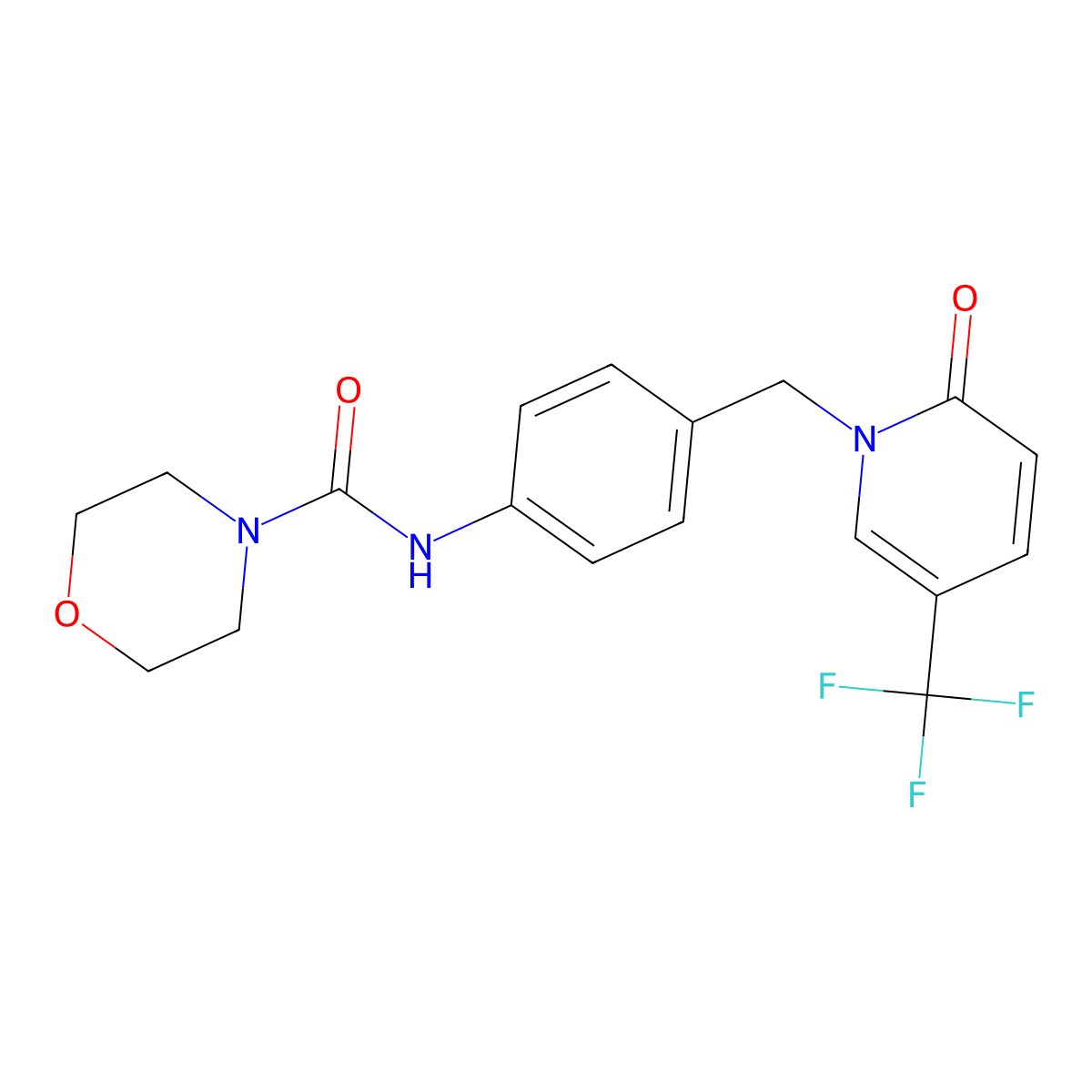 N-(4-{[2-oxo-5-(trifluoromethyl)-1(2H)-pyridinyl]methyl}phenyl)-4-morpholinecarboxamide molecular structure, CAS 339025-53-5