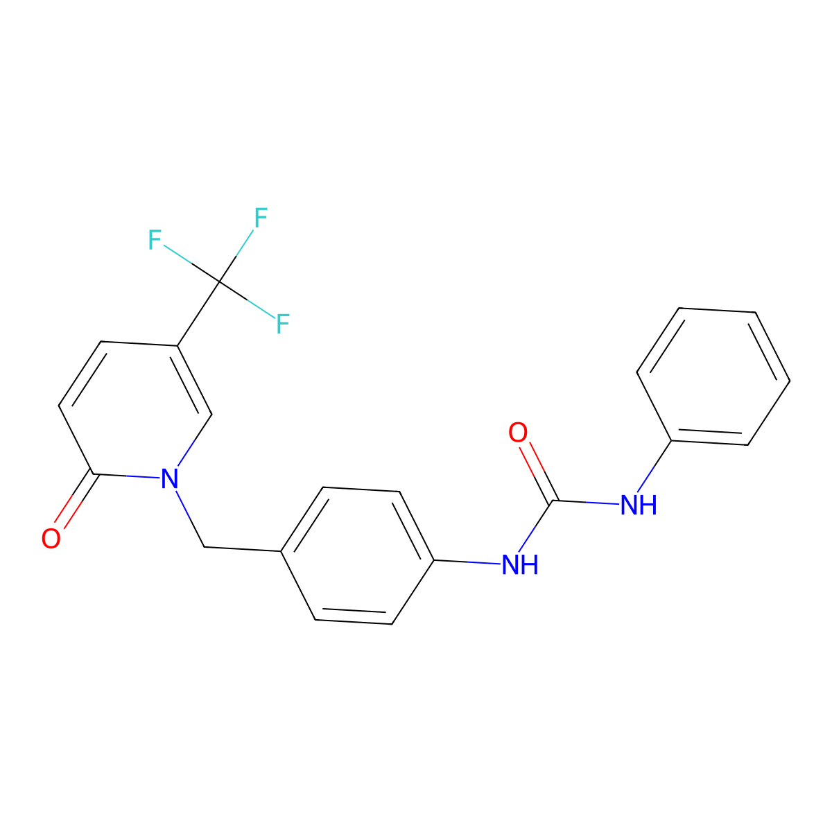 N-(4-{[2-oxo-5-(trifluoromethyl)-1(2H)-pyridinyl]methyl}phenyl)-N'-phenylurea molecular structure, CAS 339025-56-8
