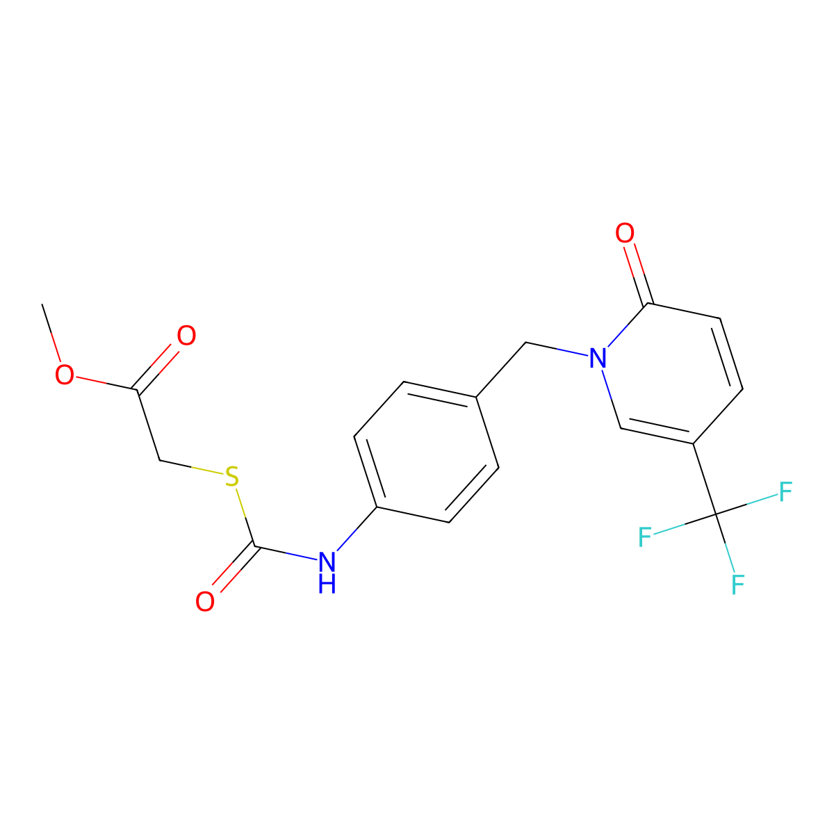methyl 2-{[(4-{[2-oxo-5-(trifluoromethyl)-1(2H)-pyridinyl]methyl}anilino)carbonyl]sulfanyl}acetate molecular structure, CAS 339025-65-9
