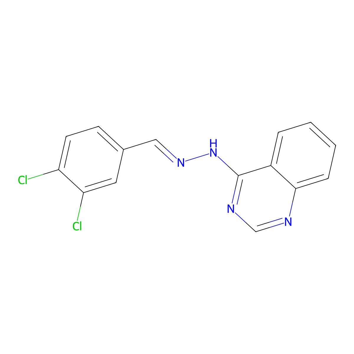 3,4-dichlorobenzenecarbaldehyde N-(4-quinazolinyl)hydrazone molecular structure, CAS 339025-76-2