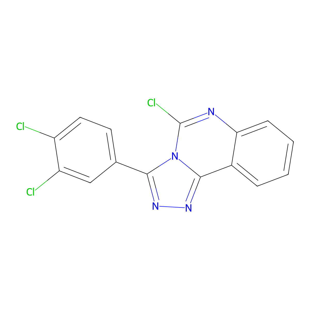 5-Chloro-3-(3,4-dichlorophenyl)-[1,2,4]triazolo[4,3-c]quinazoline molecular structure, CAS 339026-00-5