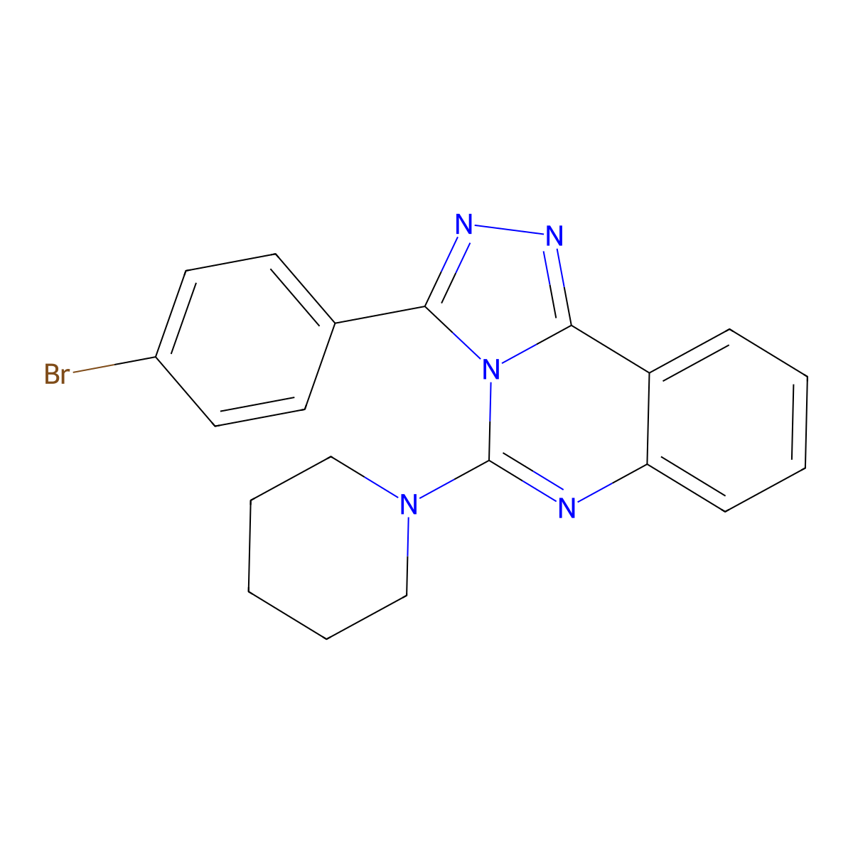 3-(4-Bromophenyl)-5-piperidino[1,2,4]triazolo[4,3-c]quinazoline molecular structure, CAS 339026-05-0