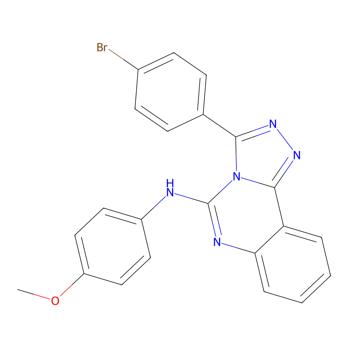 3-(4-bromophenyl)-N-(4-methoxyphenyl)-[1,2,4]triazolo[4,3-c]quinazolin-5-amine molecular structure, CAS 339026-14-1
