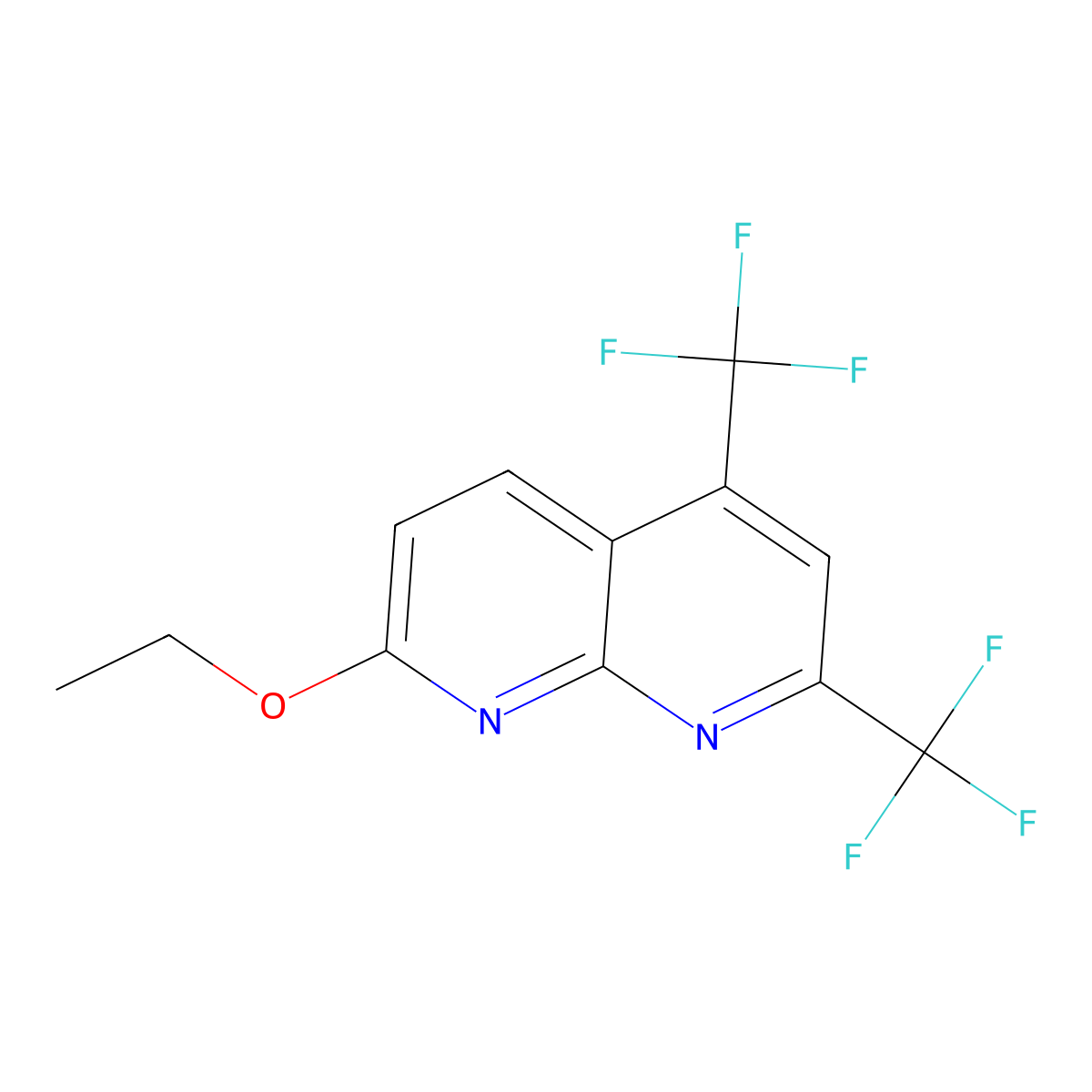 7-Ethoxy-2,4-bis(trifluoromethyl)-1,8-naphthyridine molecular structure, CAS 339026-22-1