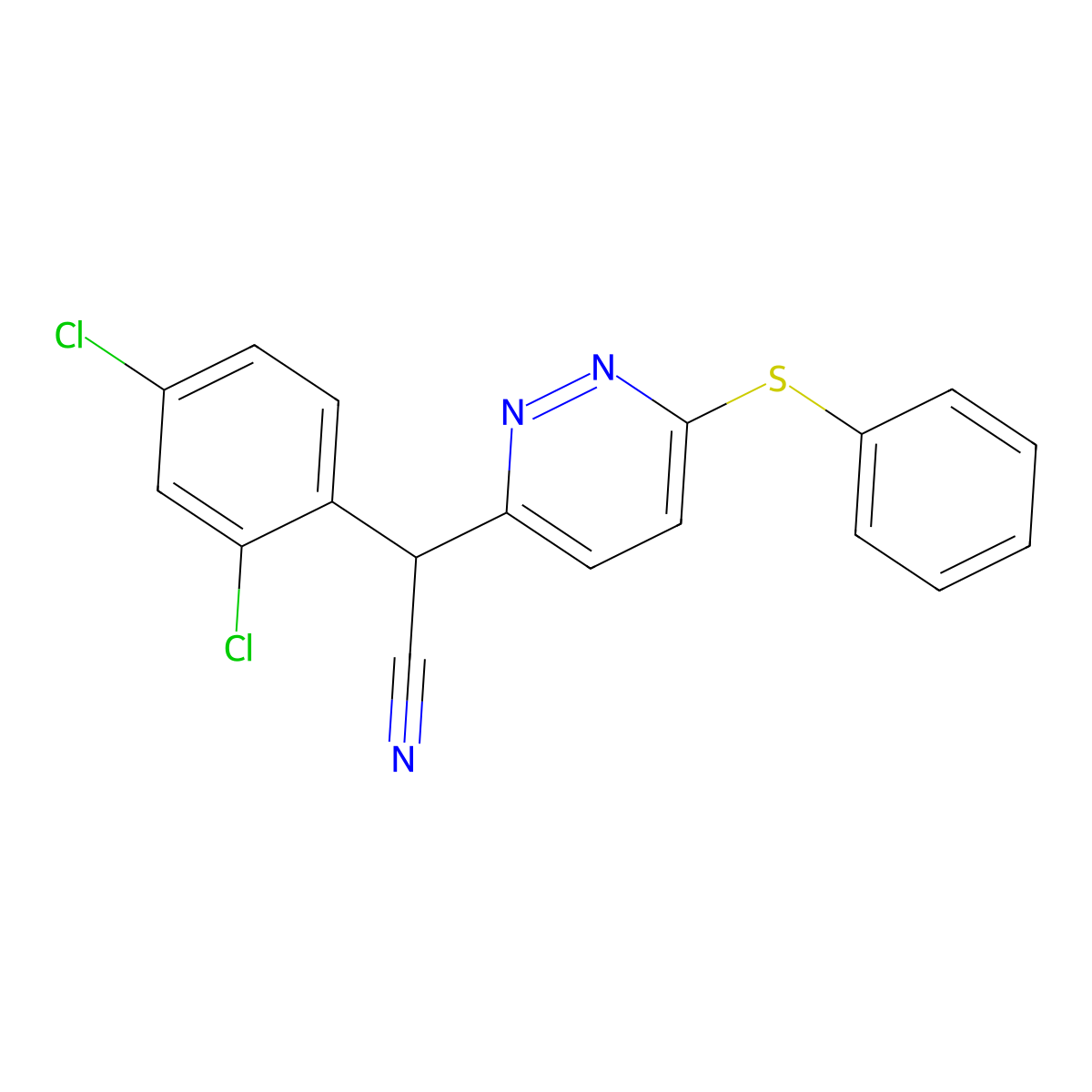 2-(2,4-Dichlorophenyl)-2-[6-(phenylsulfanyl)-3-pyridazinyl]acetonitrile molecular structure, CAS 339026-28-7