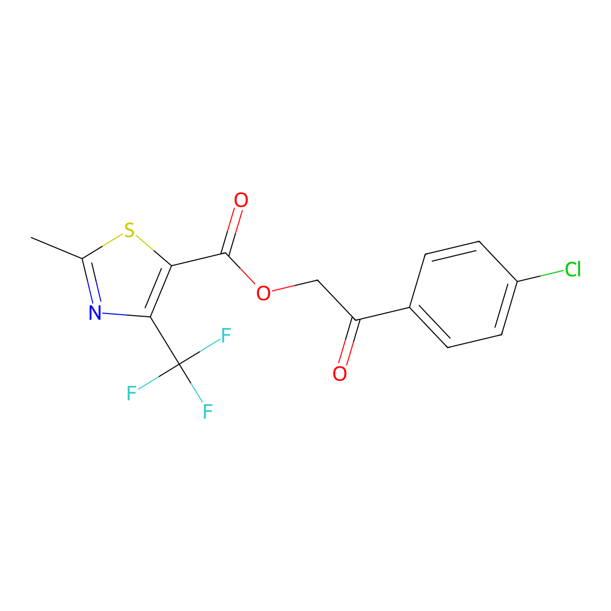 2-(4-Chlorophenyl)-2-oxoethyl 2-methyl-4-(trifluoromethyl)-1,3-thiazole-5-carboxylate molecular structure, CAS 339026-40-3