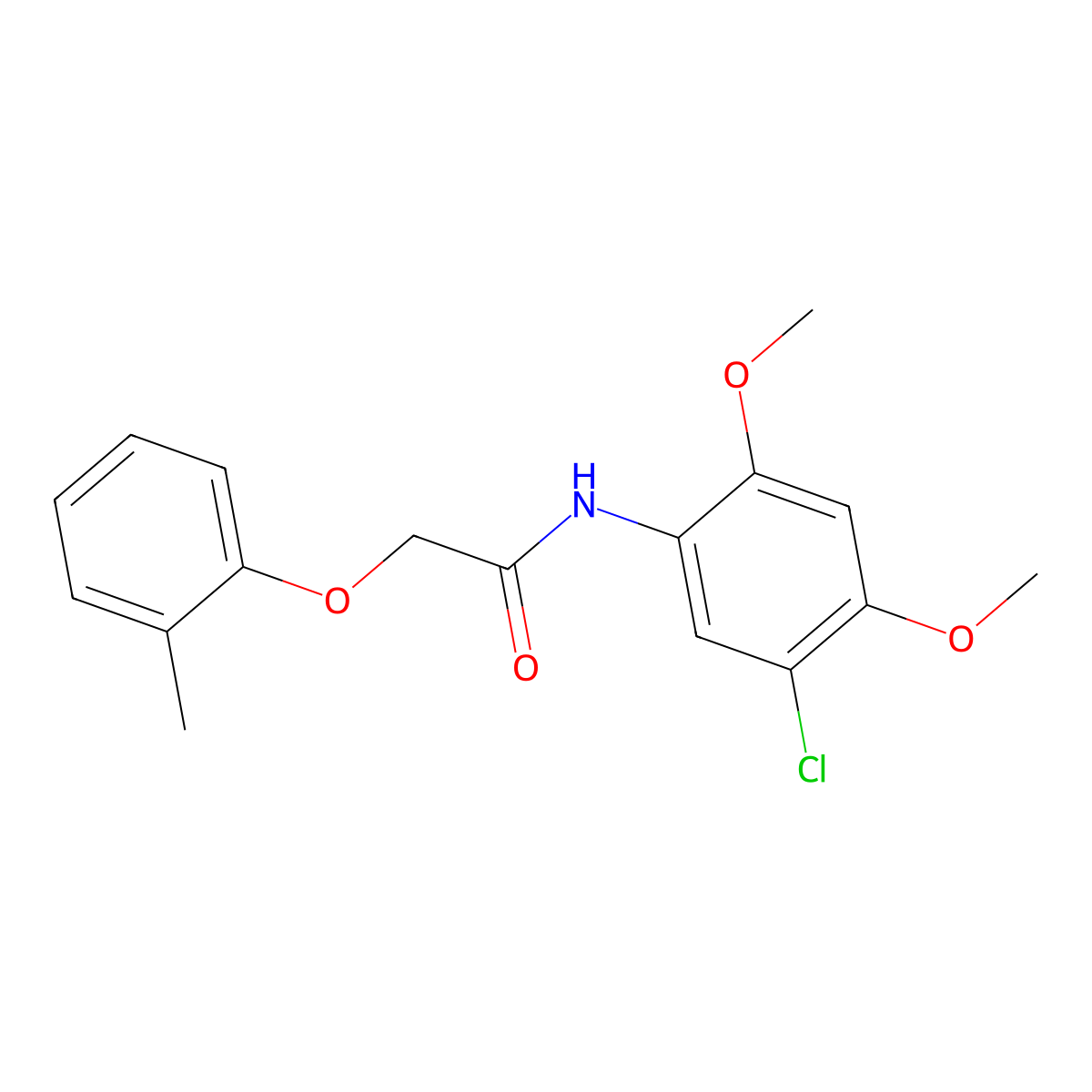 N-(5-chloro-2,4-dimethoxyphenyl)-2-(2-methylphenoxy)acetamide molecular structure, CAS 339026-53-8