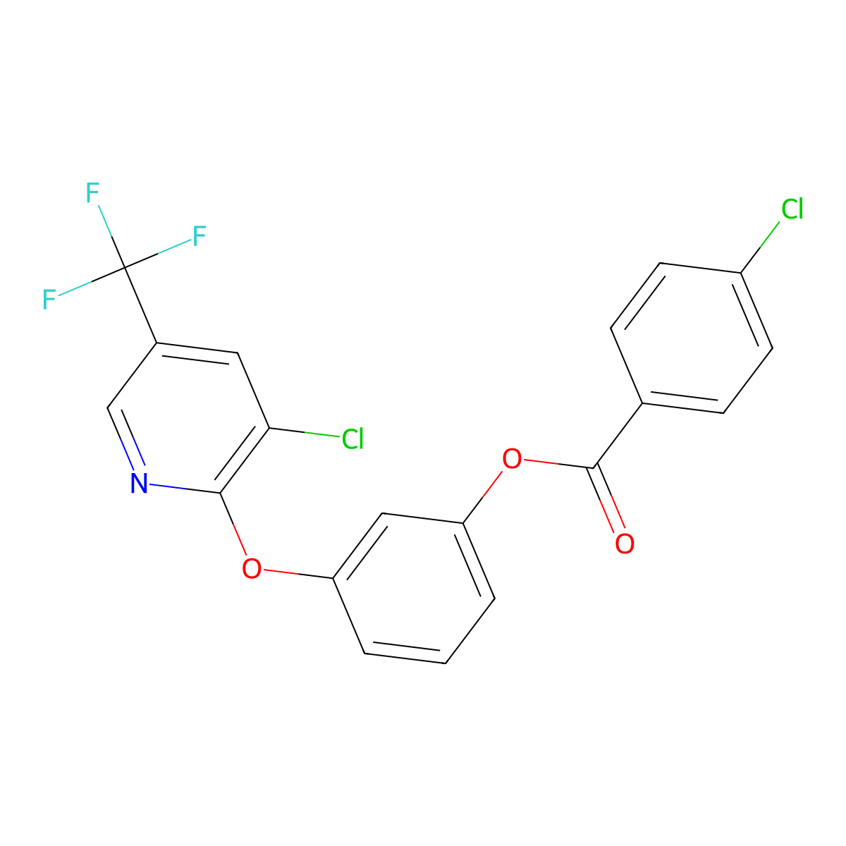 [3-[3-Chloro-5-(trifluoromethyl)pyridin-2-yl]oxyphenyl] 4-chlorobenzoate molecular structure, CAS 339026-67-4