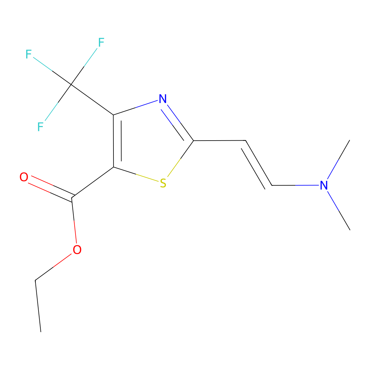ethyl 2-[(E)-2-(dimethylamino)ethenyl]-4-(trifluoromethyl)-1,3-thiazole-5-carboxylate molecular structure, CAS 339026-73-2