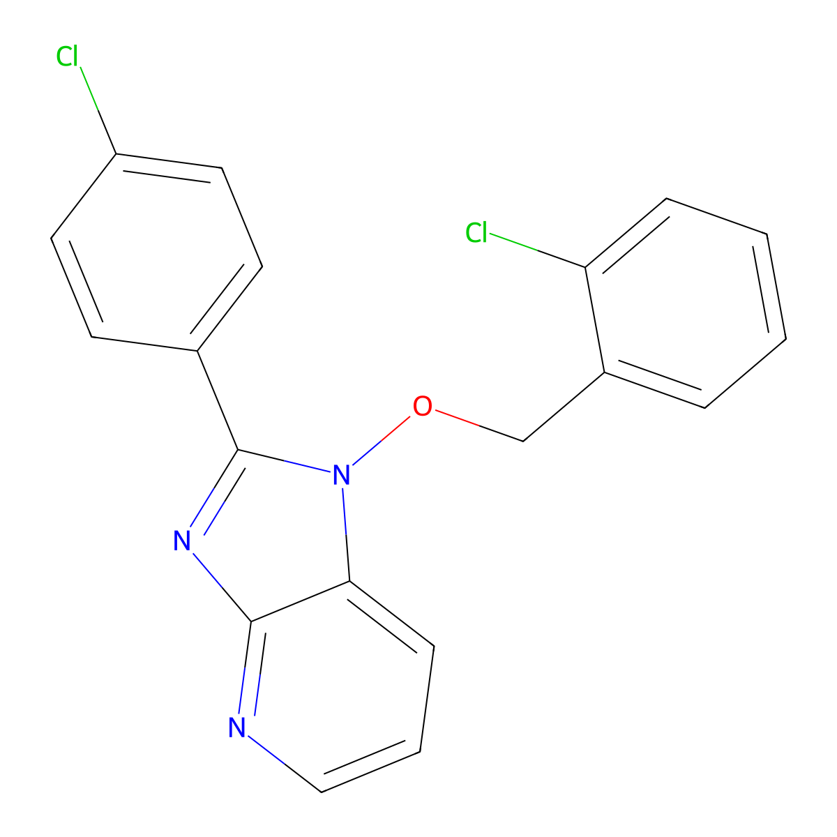 1-[(2-chlorobenzyl)oxy]-2-(4-chlorophenyl)-1H-imidazo[4,5-b]pyridine molecular structure, CAS 339026-79-8