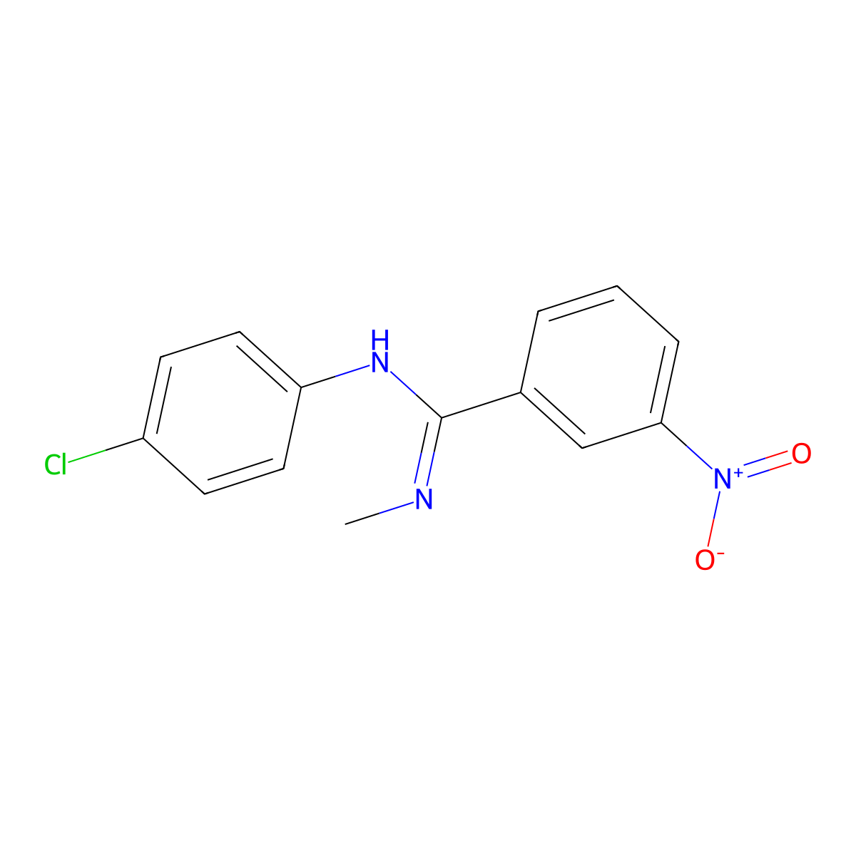 N-(4-chlorophenyl)-N'-methyl-3-nitrobenzenecarboximidamide molecular structure, CAS 339026-99-2