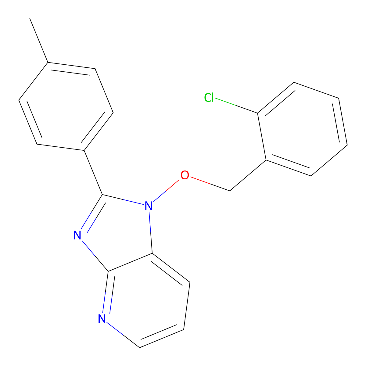 1-[(2-chlorobenzyl)oxy]-2-(4-methylphenyl)-1H-imidazo[4,5-b]pyridine molecular structure, CAS 339027-11-1