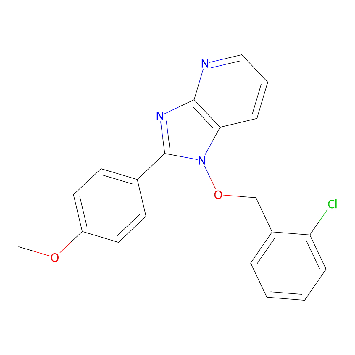 4-{1-[(2-chlorobenzyl)oxy]-1H-imidazo[4,5-b]pyridin-2-yl}phenyl methyl ether molecular structure, CAS 339027-20-2