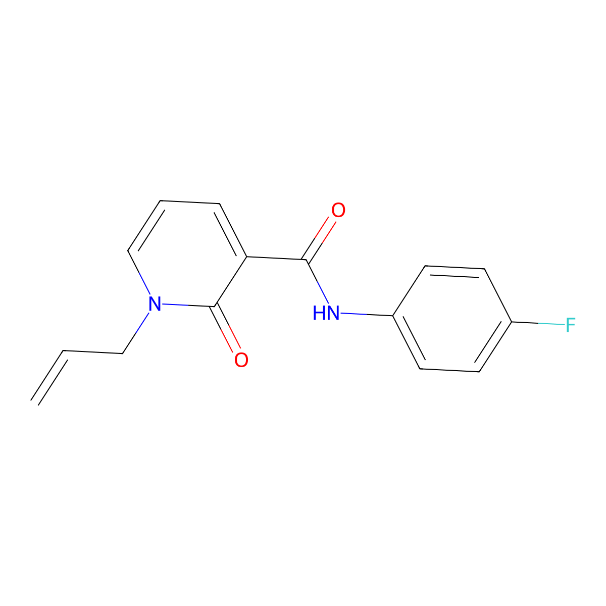 1-allyl-N-(4-fluorophenyl)-2-oxo-1,2-dihydro-3-pyridinecarboxamide molecular structure, CAS 339027-29-1