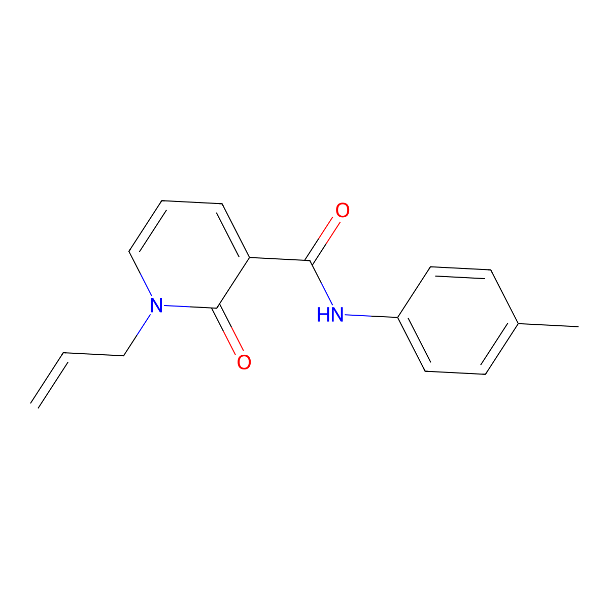 1-allyl-N-(4-methylphenyl)-2-oxo-1,2-dihydro-3-pyridinecarboxamide molecular structure, CAS 339027-31-5