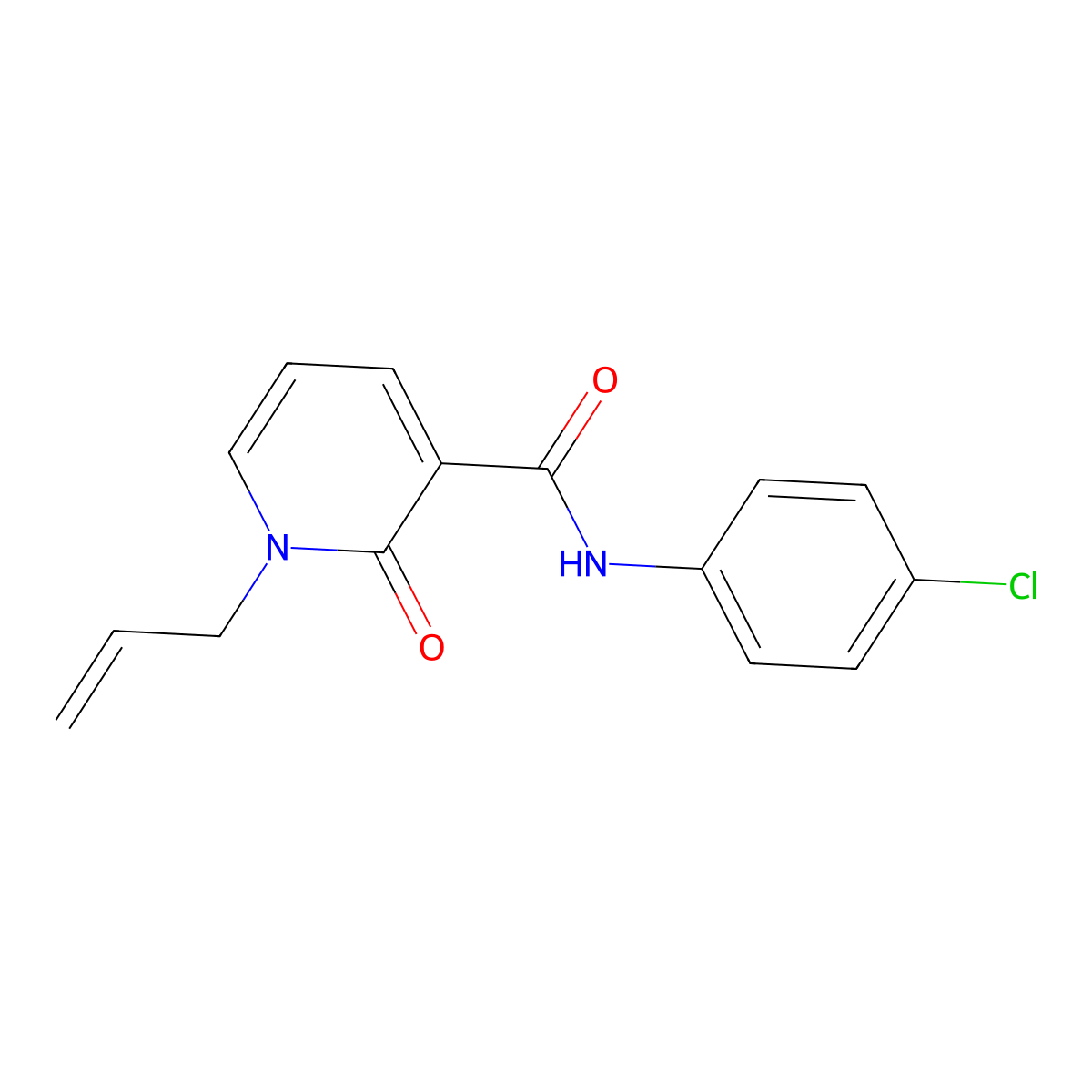 1-allyl-N-(4-chlorophenyl)-2-oxo-1,2-dihydro-3-pyridinecarboxamide molecular structure, CAS 339027-35-9