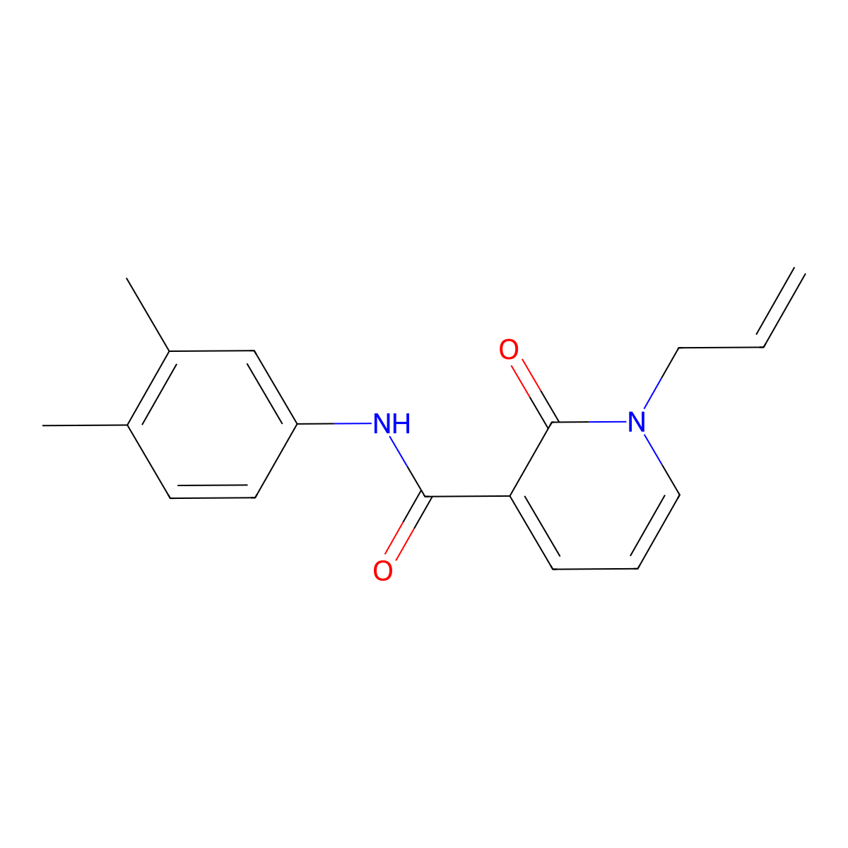 1-allyl-N-(3,4-dimethylphenyl)-2-oxo-1,2-dihydro-3-pyridinecarboxamide molecular structure, CAS 339027-43-9