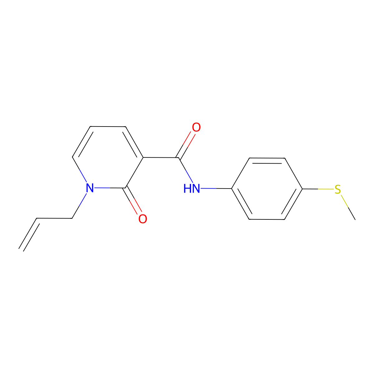 1-allyl-N-[4-(methylsulfanyl)phenyl]-2-oxo-1,2-dihydro-3-pyridinecarboxamide molecular structure, CAS 339027-45-1