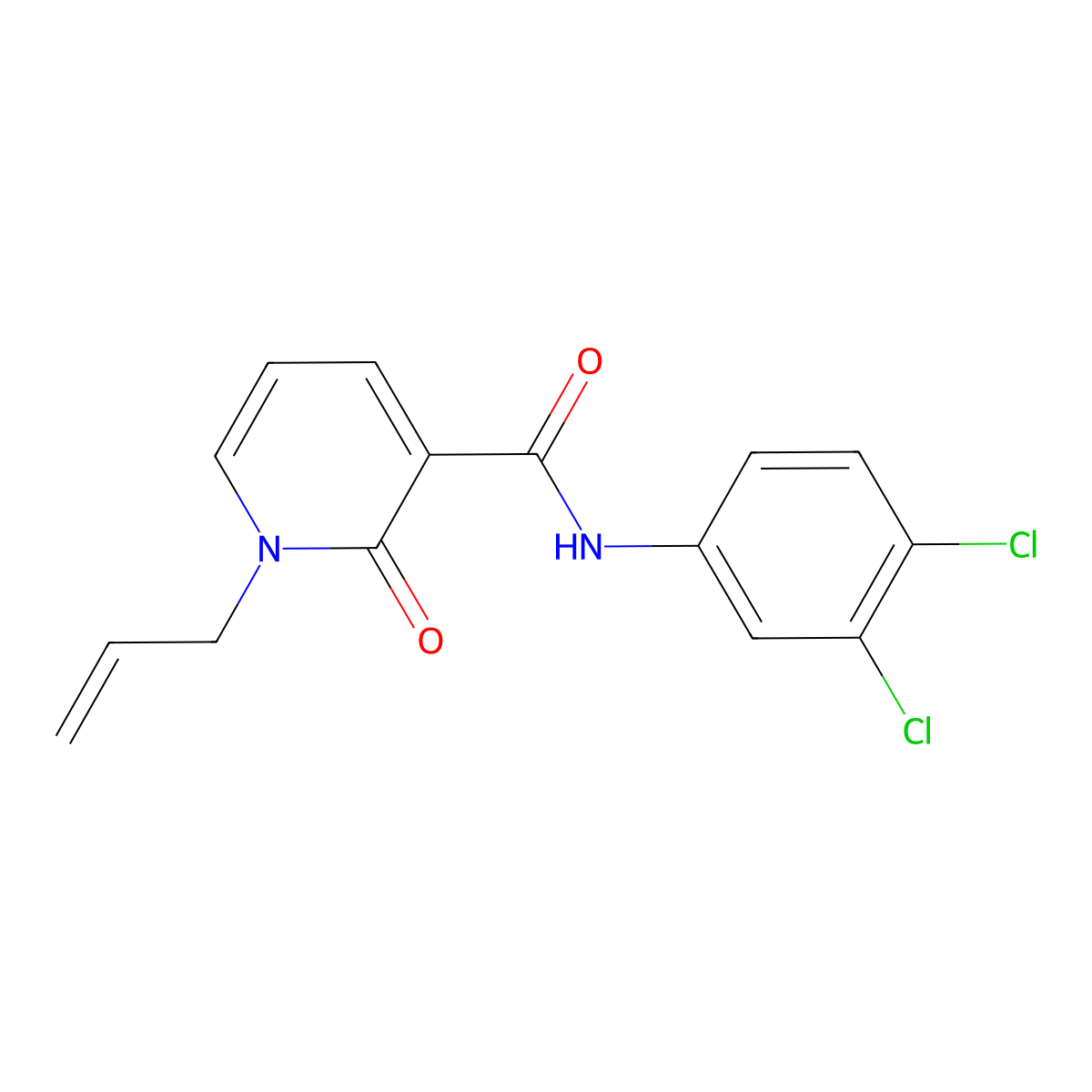 1-allyl-N-(3,4-dichlorophenyl)-2-oxo-1,2-dihydro-3-pyridinecarboxamide molecular structure, CAS 339027-47-3