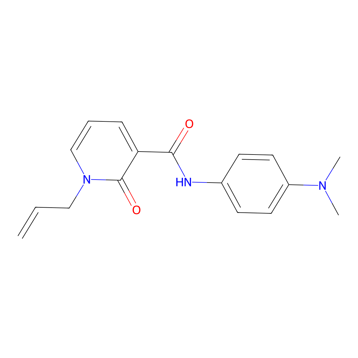 1-allyl-N-[4-(dimethylamino)phenyl]-2-oxo-1,2-dihydro-3-pyridinecarboxamide molecular structure, CAS 339027-50-8