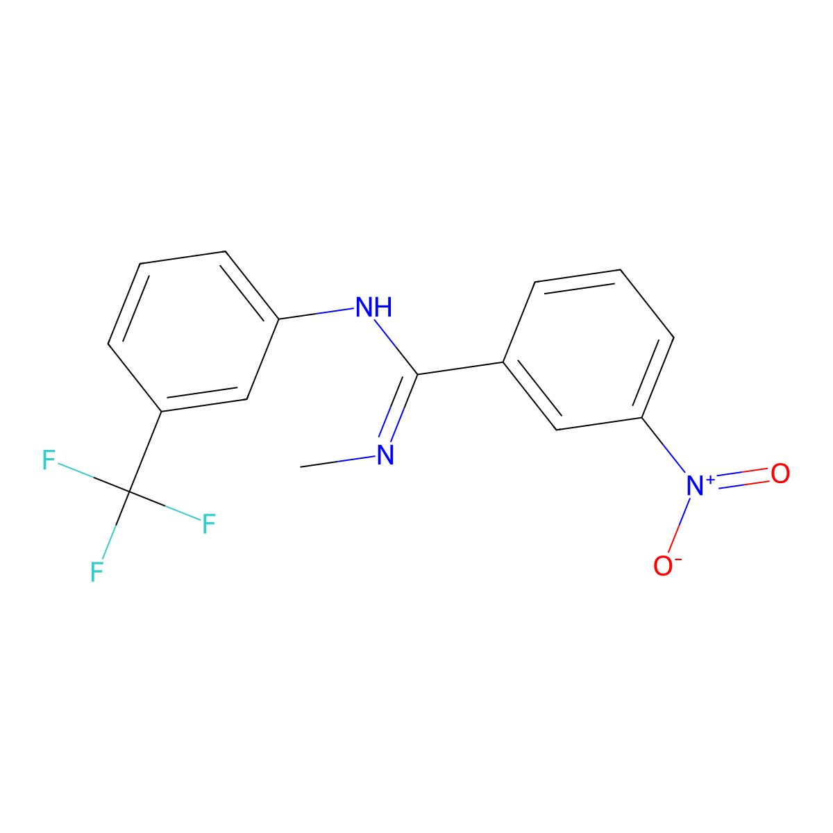 N'-methyl-3-nitro-N-[3-(trifluoromethyl)phenyl]benzenecarboximidamide molecular structure, CAS 339027-55-3
