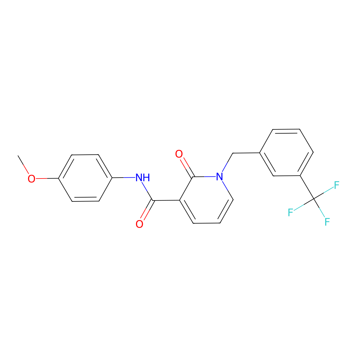 N-(4-methoxyphenyl)-2-oxo-1-{[3-(trifluoromethyl)phenyl]methyl}-1,2-dihydropyridine-3-carboxamide molecular structure, CAS 339027-67-7