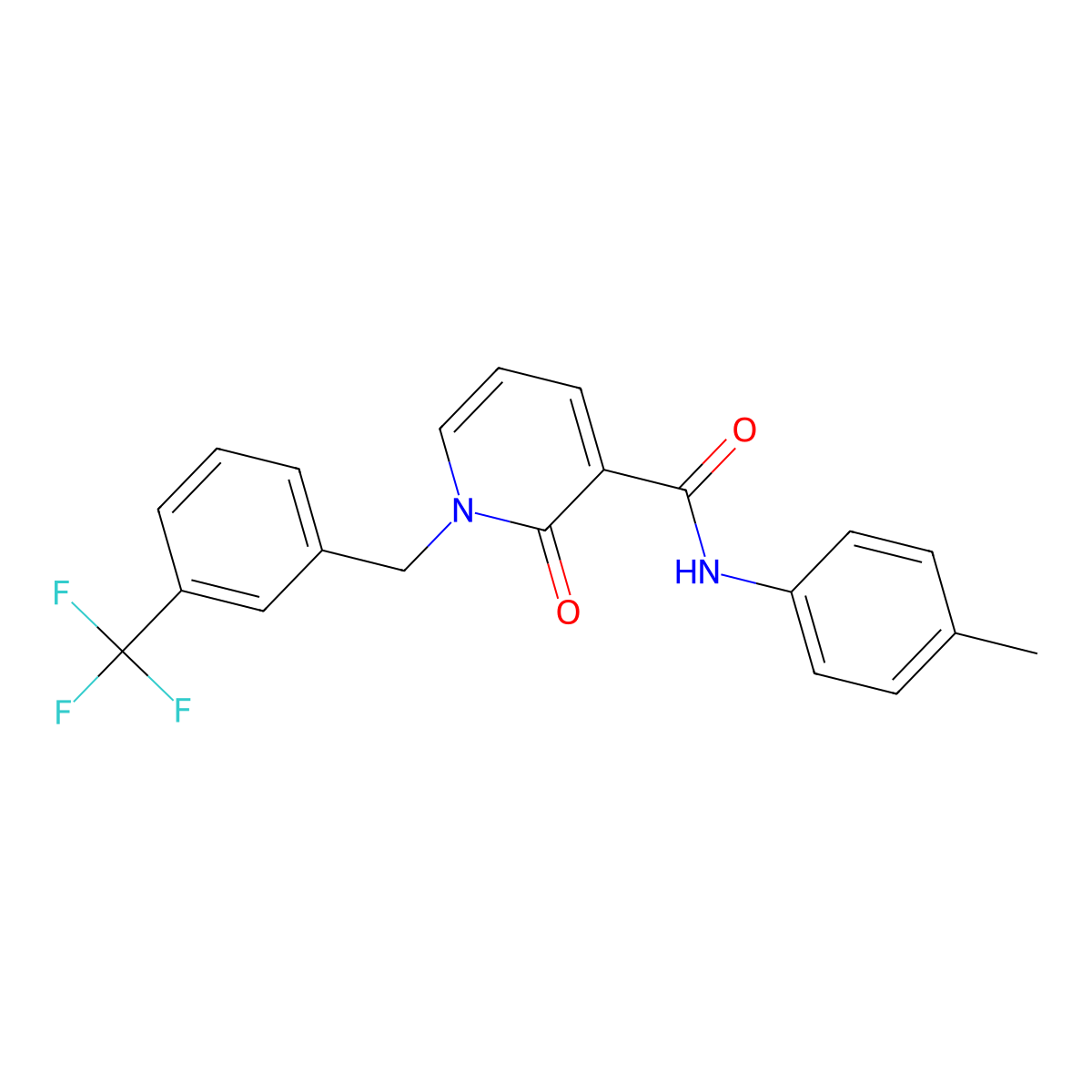 2-oxo-N-(p-tolyl)-1-(3-(trifluoromethyl)benzyl)-1,2-dihydropyridine-3-carboxamide molecular structure, CAS 339027-76-8