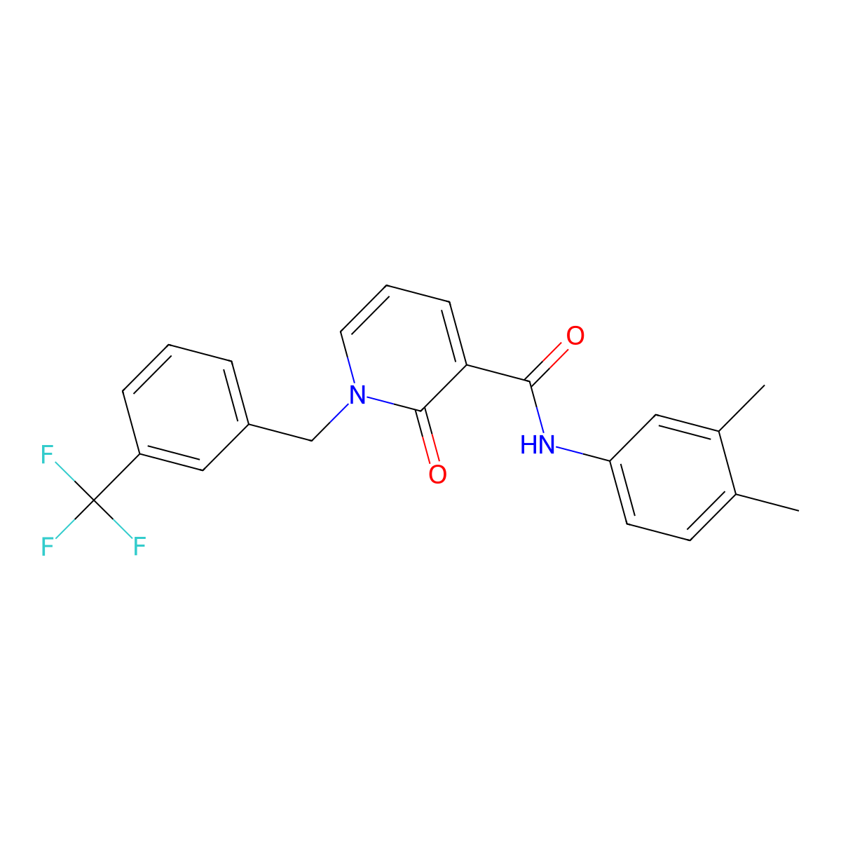 N-(3,4-dimethylphenyl)-2-oxo-1-[3-(trifluoromethyl)benzyl]-1,2-dihydro-3-pyridinecarboxamide molecular structure, CAS 339027-82-6