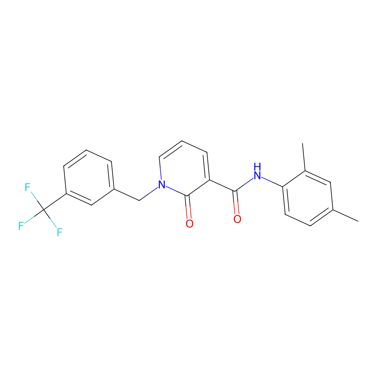 N-(2,4-dimethylphenyl)-2-oxo-1-[3-(trifluoromethyl)benzyl]-1,2-dihydro-3-pyridinecarboxamide molecular structure, CAS 339027-91-7