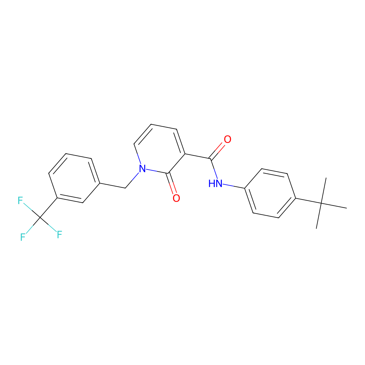 N-[4-(tert-butyl)phenyl]-2-oxo-1-[3-(trifluoromethyl)benzyl]-1,2-dihydro-3-pyridinecarboxamide molecular structure, CAS 339027-94-0